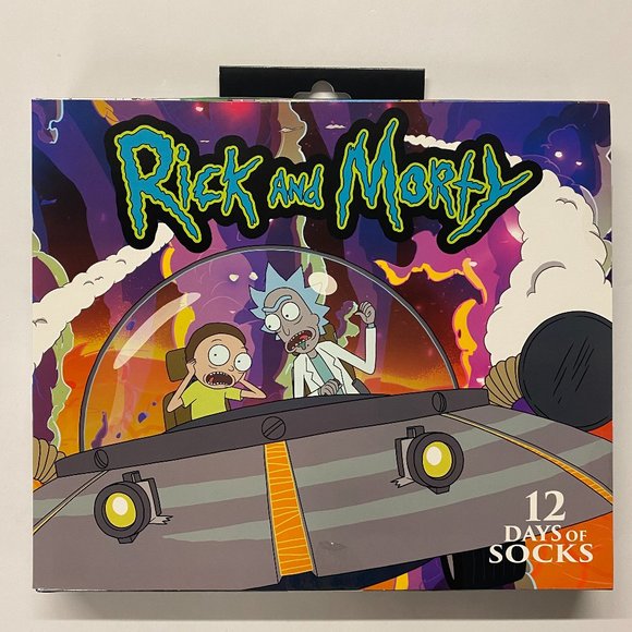 Men's 12 Days of Socks Advent 12-Pack Socks - Rick & Morty - Fits Shoe Size 8-12 - Picture 1 of 3